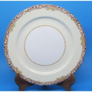 Noritake Morimura Occupied Japan Harmony 10" Dinner Plate  Roses & Scrollwork